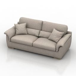 Beige Leather Sofa Blanche Nubi 3d model