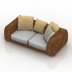 Sofa Loveseat Model 3d Pushe Caruba