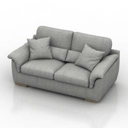 Grey Loveseat Sofa Blanche Nubi 3d model