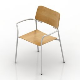 Gelber Stuhl, einfacher Stil, 3D-Modell