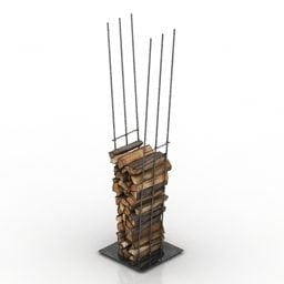 Firewood Blanche Log Stack 3d-modell