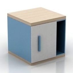 Modrý dětský noční stolek 3D model