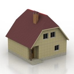 Modelo 3d de edifícios de casas de montanha