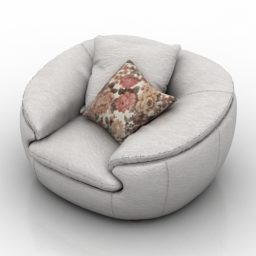 Armchair Blanche Round Shape 3d model