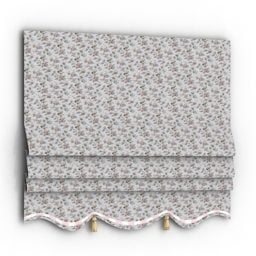 3д модель штор с цветочным текстилем