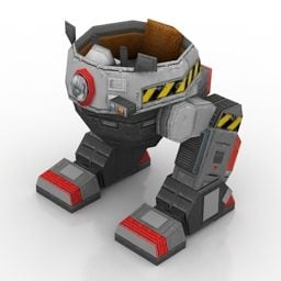 Model 3d Mainan Anak Robot Eggwalker