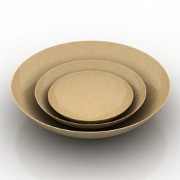 Modelo 3D de decoração de copos de pratos de cozinha
