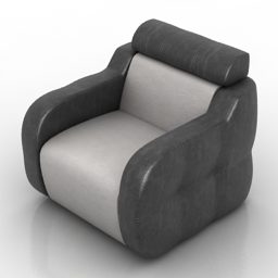 Grey Armchair Pushe Enio Interior 3d model