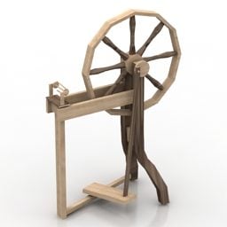 Spinning Wheel Rouet Tools Devices 3d model