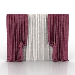 Red Curtain Textile 3D-malli