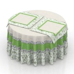 Modelo 3d de toalha de mesa verde têxtil