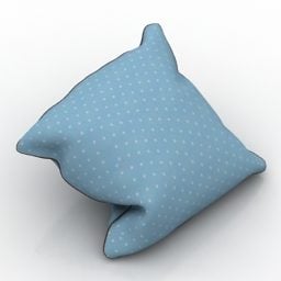 Blue Pillow Decor 3d model