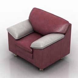 Punainen nahkainen nojatuoli Pushe Duxe Interior 3D-malli