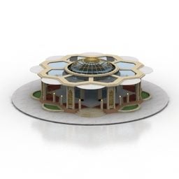 파빌리온 건물 집 둥근 모양의 3d 모델