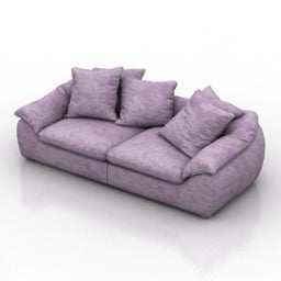 3д модель фиолетового двухместного дивана Бланш