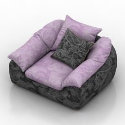 Purple Armchair Blanche 3d model