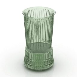 3д модель кухонной посуды из зеленого стекла