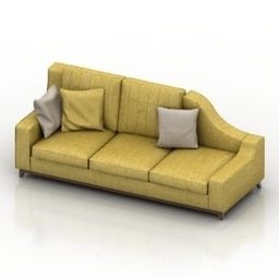 Sofá-cama amarelo Boston modelo 3D
