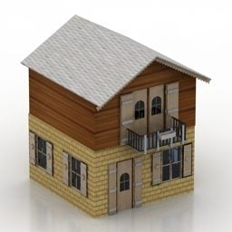 European House Building 3d-modell