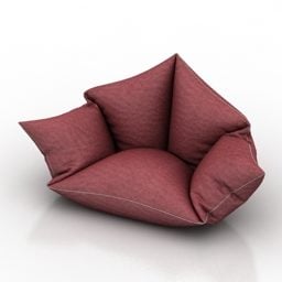 袋扶手椅红色3d模型