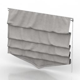 Grey Curtain Roman Style 3d model