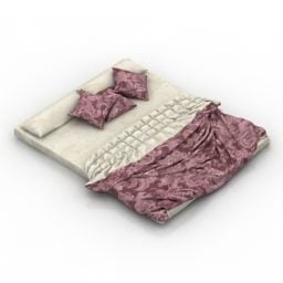Biancheria da letto Letto con coperta modello 3d