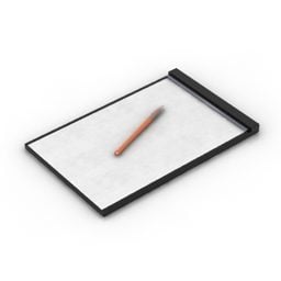노트북 3d 모델과 펜