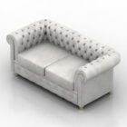 Sofa Chesterfield White Leather
