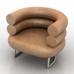 3д модель кожаного кресла Классикон