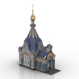 Modelo 3d europeu de construção de igreja
