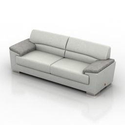 Valkoinen sohvahylly, kaksipaikkainen 3d-malli