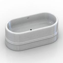 Bồn tắm vệ sinh Chất liệu gốm sứ mô hình 3d