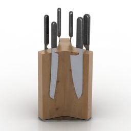Drewniany stojak na noże Model 3D