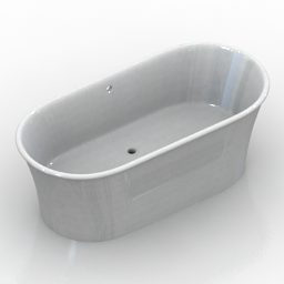 White Plastic Bathtub 3d model