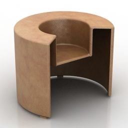 Fotel Charlotte w kształcie tuby Model 3D