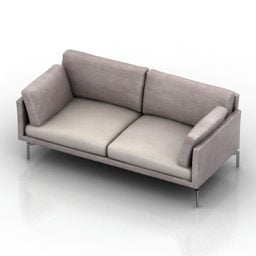 Szara sofa z podwójnym siedziskiem Moroso Model 3D