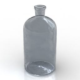 Mô hình trang trí chai thủy tinh 3d