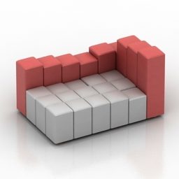 3д модель дивана Cubic Block Dolorez