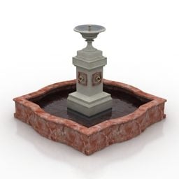 Objets du parc de la fontaine antique modèle 3D