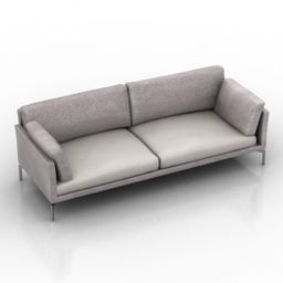 Sofa Kursi Empuk Kain Abu-abu Model Moroso 3d