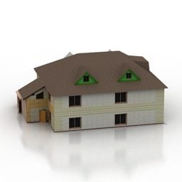 Amerikanisches Landhausgebäude V1 3D-Modell