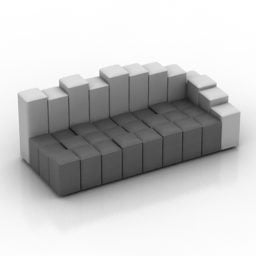 نموذج أريكة موروسو رمادي مكعب نموذج ثلاثي الأبعاد