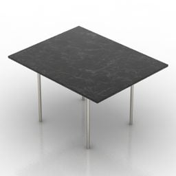Prostokątny stół z czarnego marmuru Model 3D