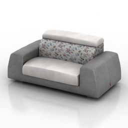 Ledergepolstertes Sofa mit drei Sitzen 3D-Modell