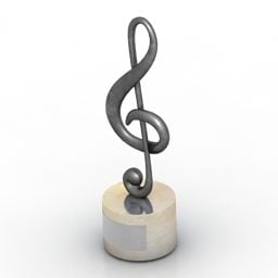Troféu Prêmio de Música em formato de Sol Modelo 3D