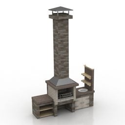 Ancient Chinese Post House 3d model