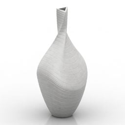 مدل گلدان دکور سفید رنگ سه بعدی