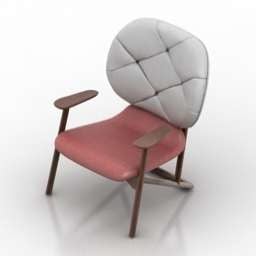 3д модель традиционного акцентного кресла