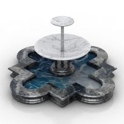 Modelo 3D de material de parque de fonte de mármore