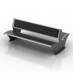 Bench Urn Black Steel Material 3d model